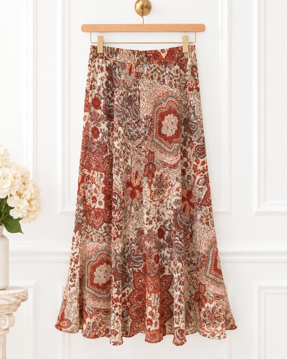 89th & Madison Boho Paisley Floral Maxi Skirt Fall Cottagecore | Size Medium - Picture 6 of 9
